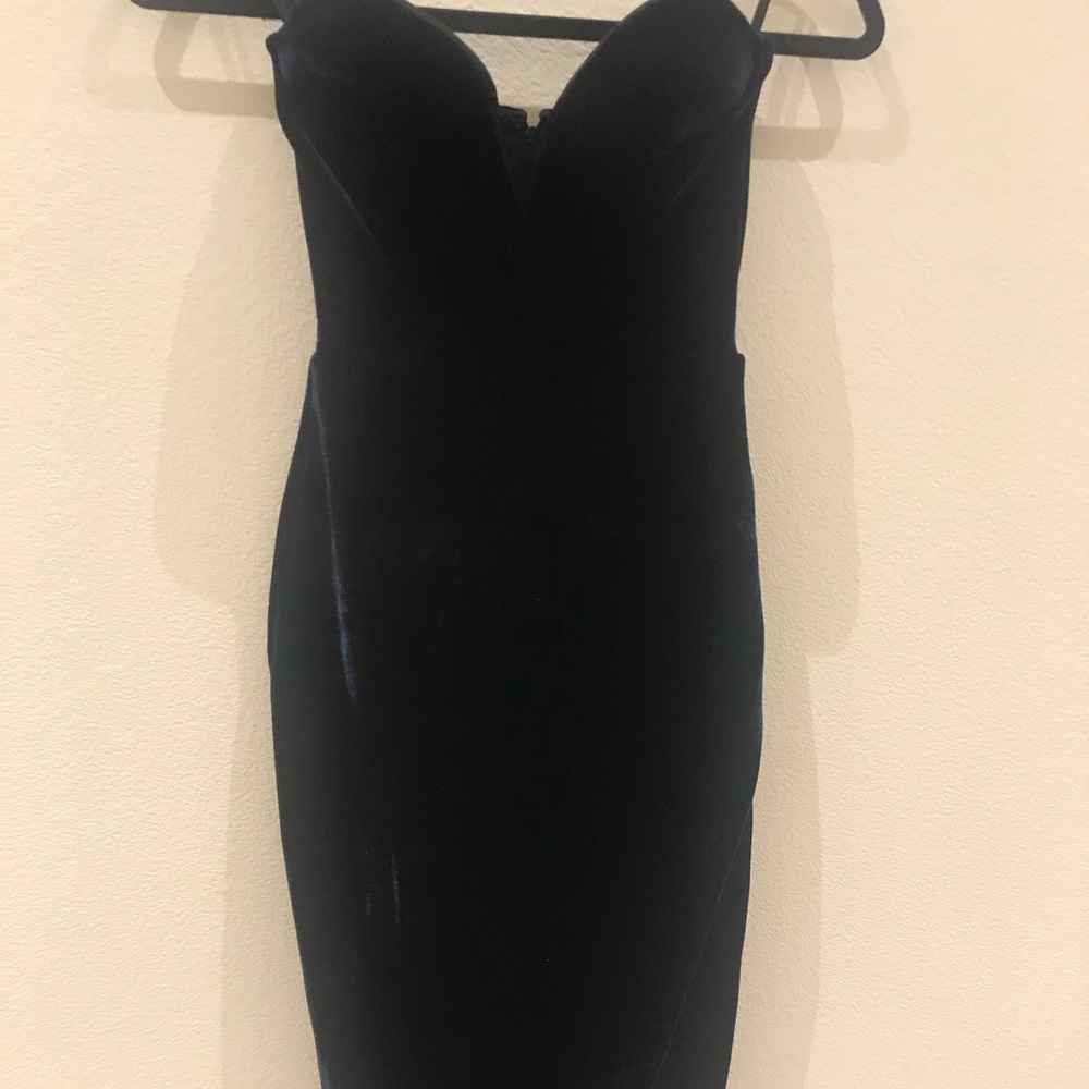 Dark blue velvet dress ASOS